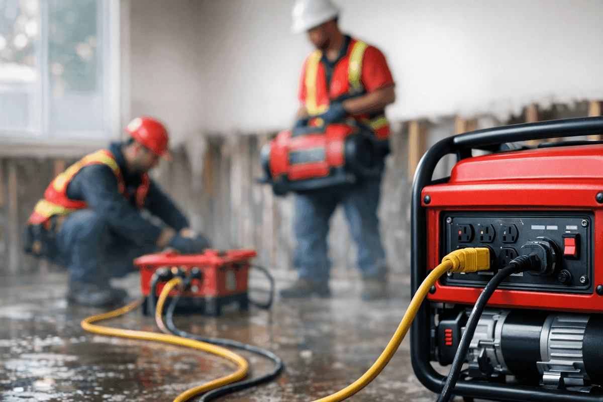 Temporary Power service by Super Best Water Damage